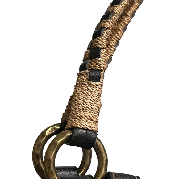 Black Handbag with Rope Handles - Picture 5 of 10